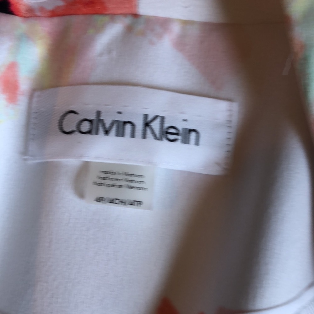 New Calvin Klein Flower floral white red green black blazer jacket 4P - Picture 6 of 9